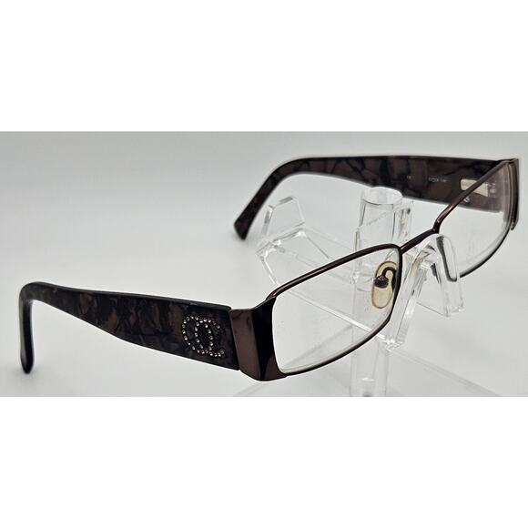 Oleg Cassini OC0132 200 ITM Sunglasses Brown Marble Rhinestone Logo 51-18-140 K6 main image 7